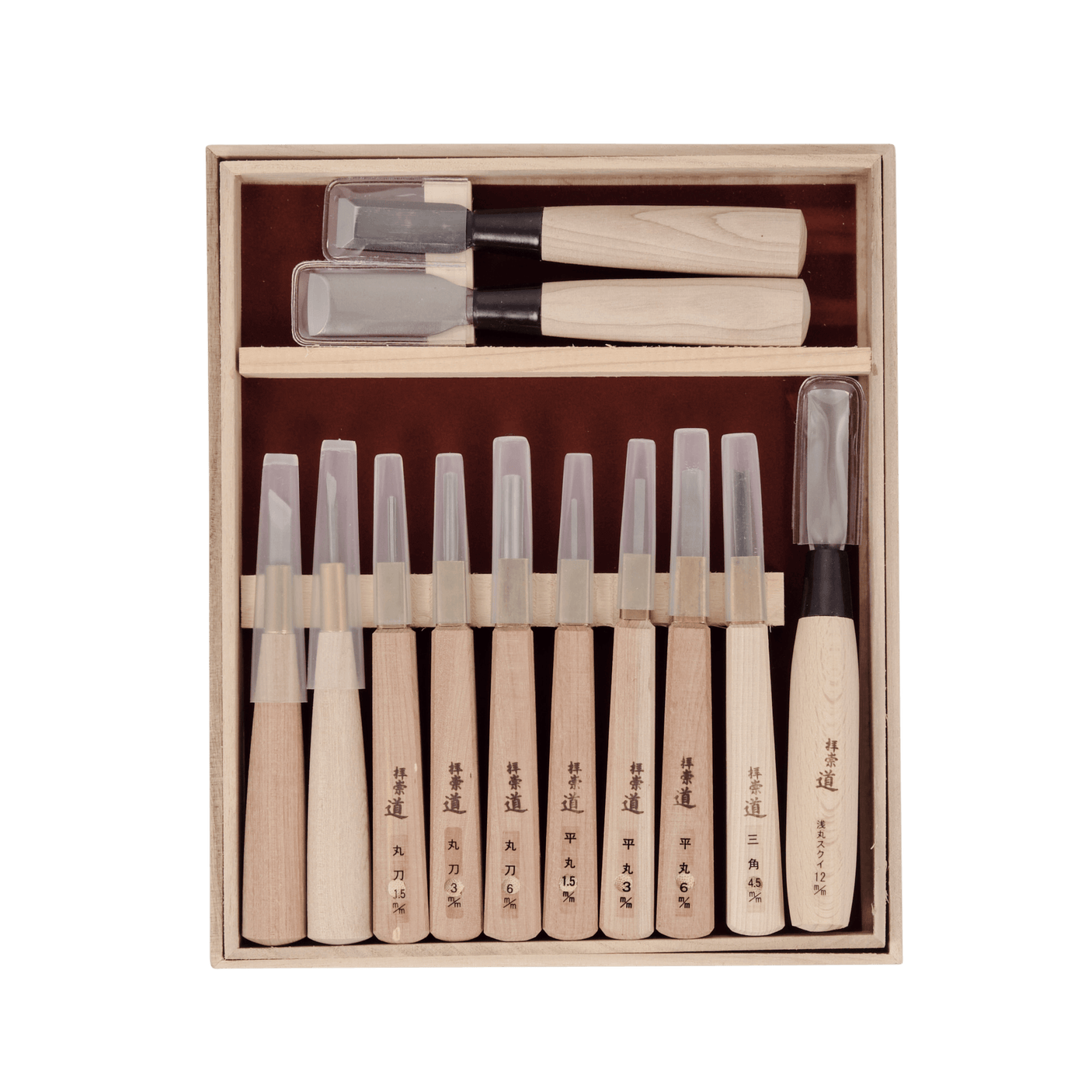 HSS Woodblock Print Chisel Set - 12 Piece - Carving Sets - Japanese Tools Australia