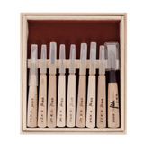 HSS Woodblock Print Chisel Set - 9 Piece - Carving Sets - Japanese Tools Australia