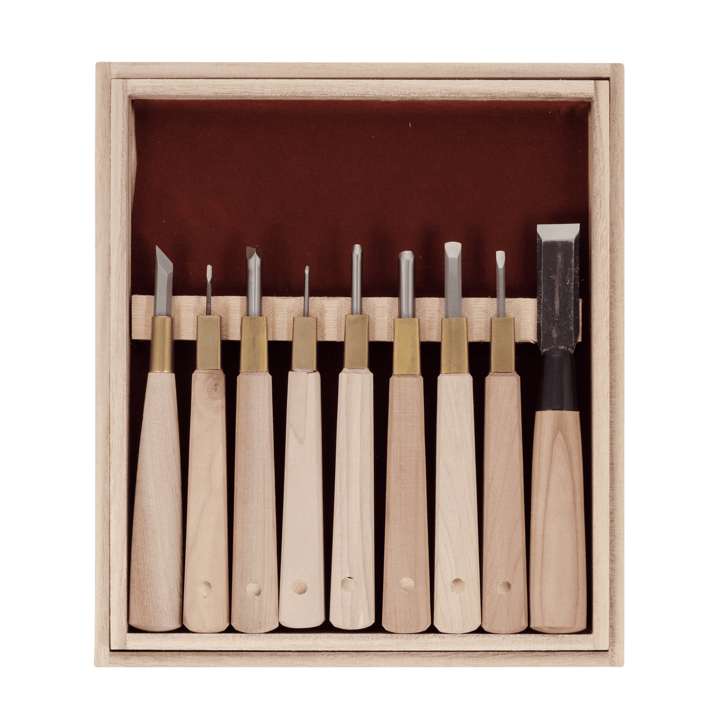 HSS Woodblock Print Chisel Set - 9 Piece - Carving Sets - Japanese Tools Australia