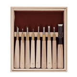 HSS Woodblock Print Chisel Set - 9 Piece - Carving Sets - Japanese Tools Australia