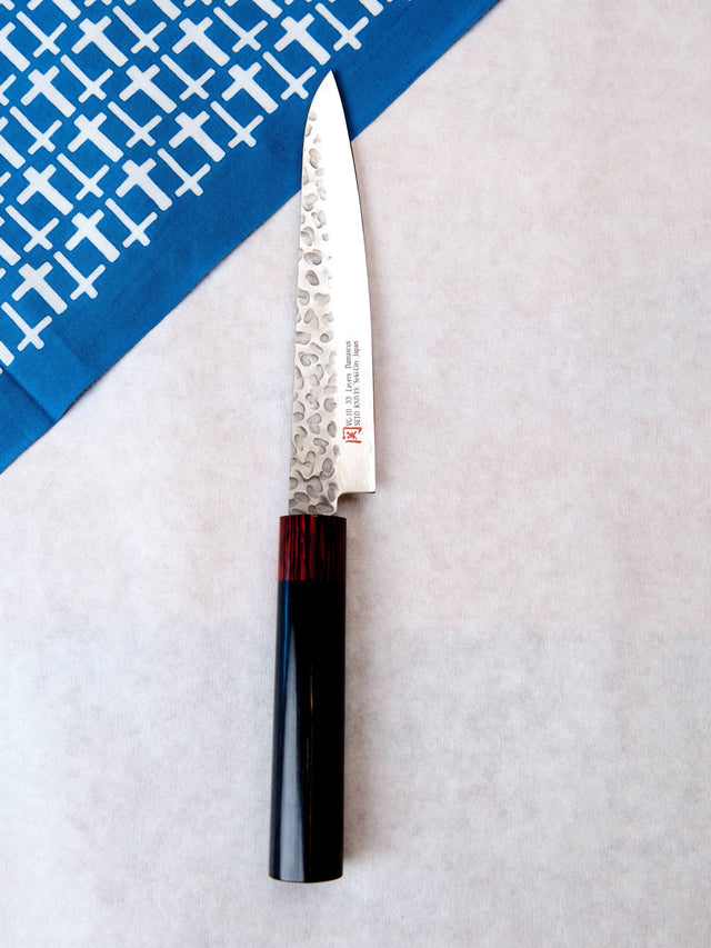Iseya Damascus Hammered Petty Knife, 150mm - Kitchen Knives - Japanese Tools Australia