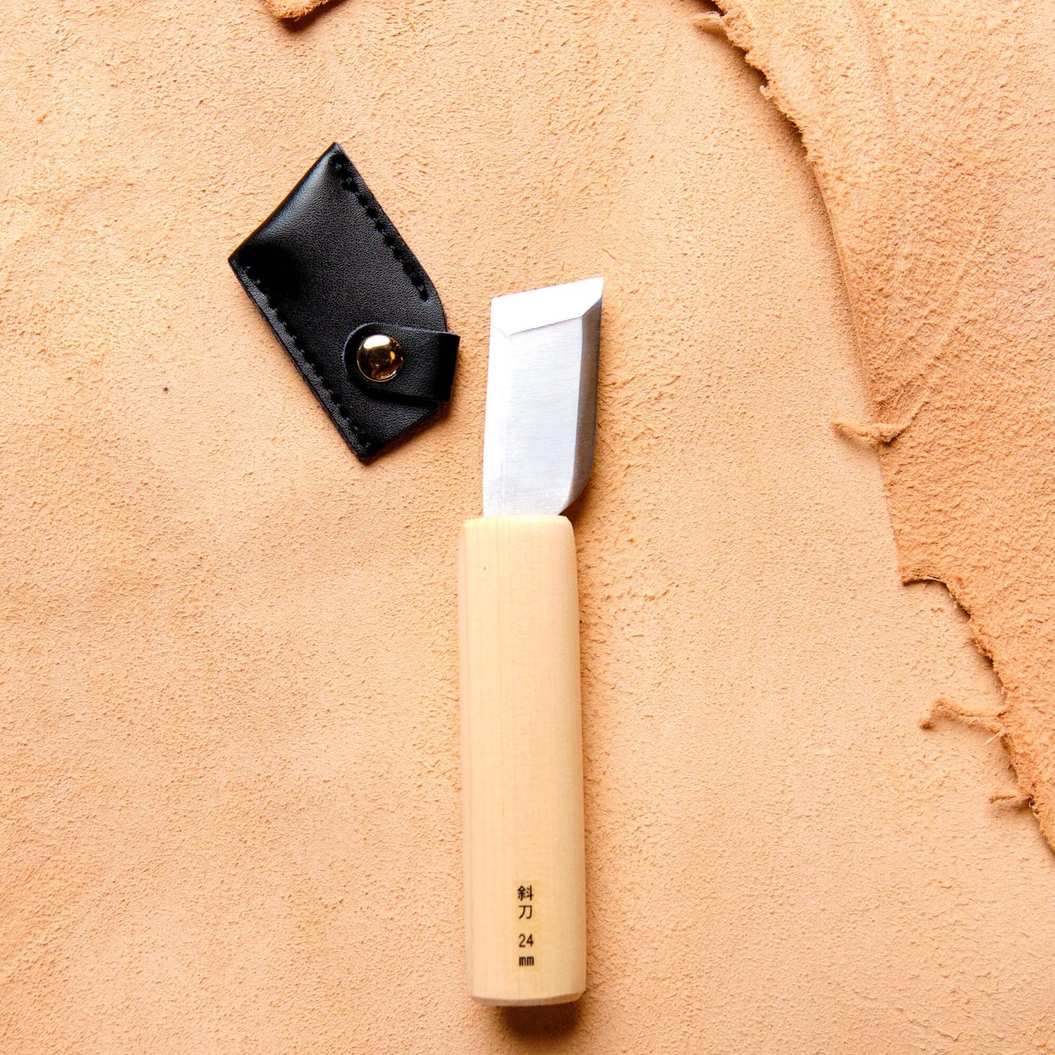 Leather Knife - 24mm Skewed - Syamaru - Leather Working - Japanese Tools Australia