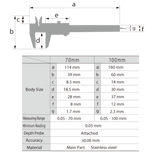 Mini Vernier Calipers - Verniers - Japanese Tools Australia