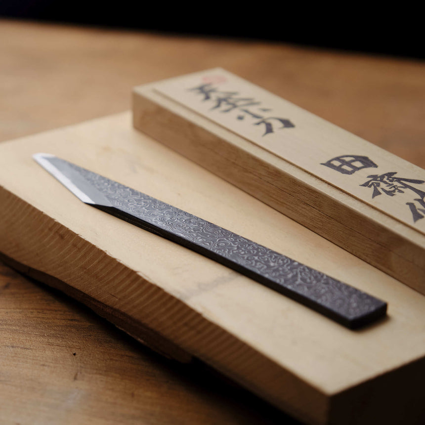 Mokume Damascus Kiridashi by Tasai-san - Marking Knives - Japanese Tools Australia
