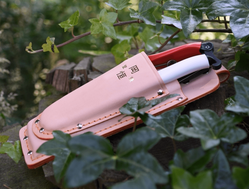 Okatsune Double Leather Holster - Gardening Accessories - Japanese Tools Australia