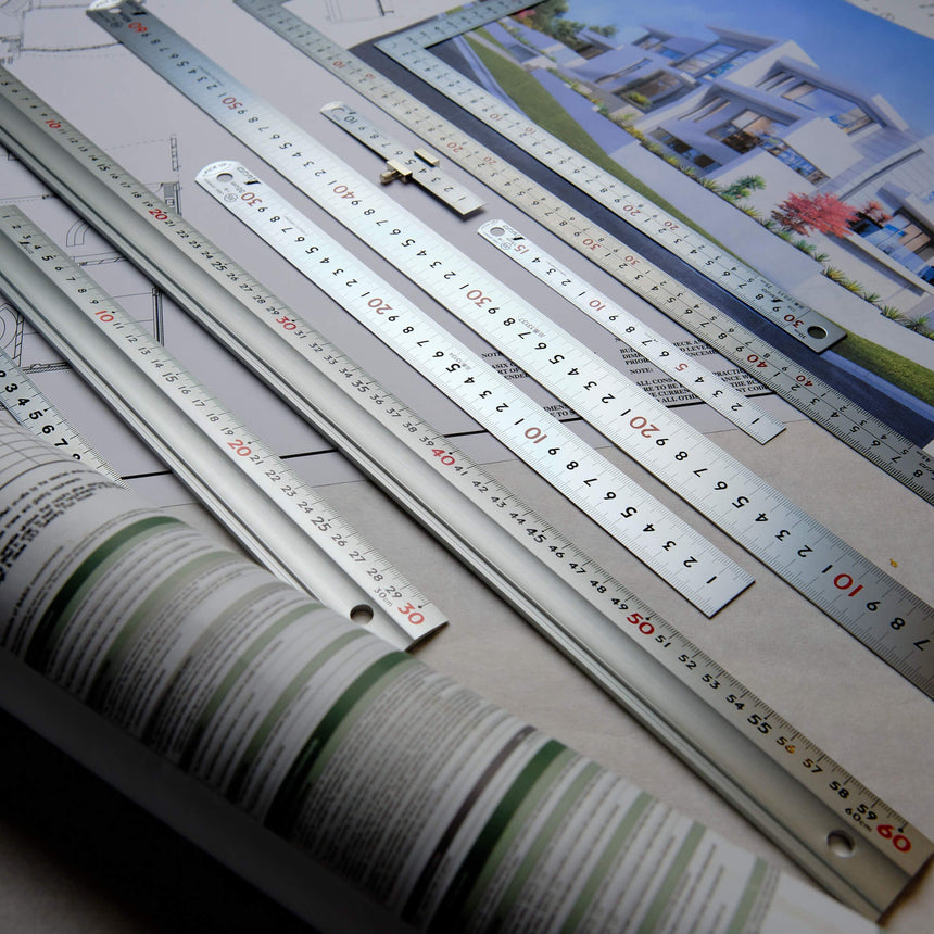 Premium Drafting Aluminum Rule - 60cm - Rulers - Japanese Tools Australia