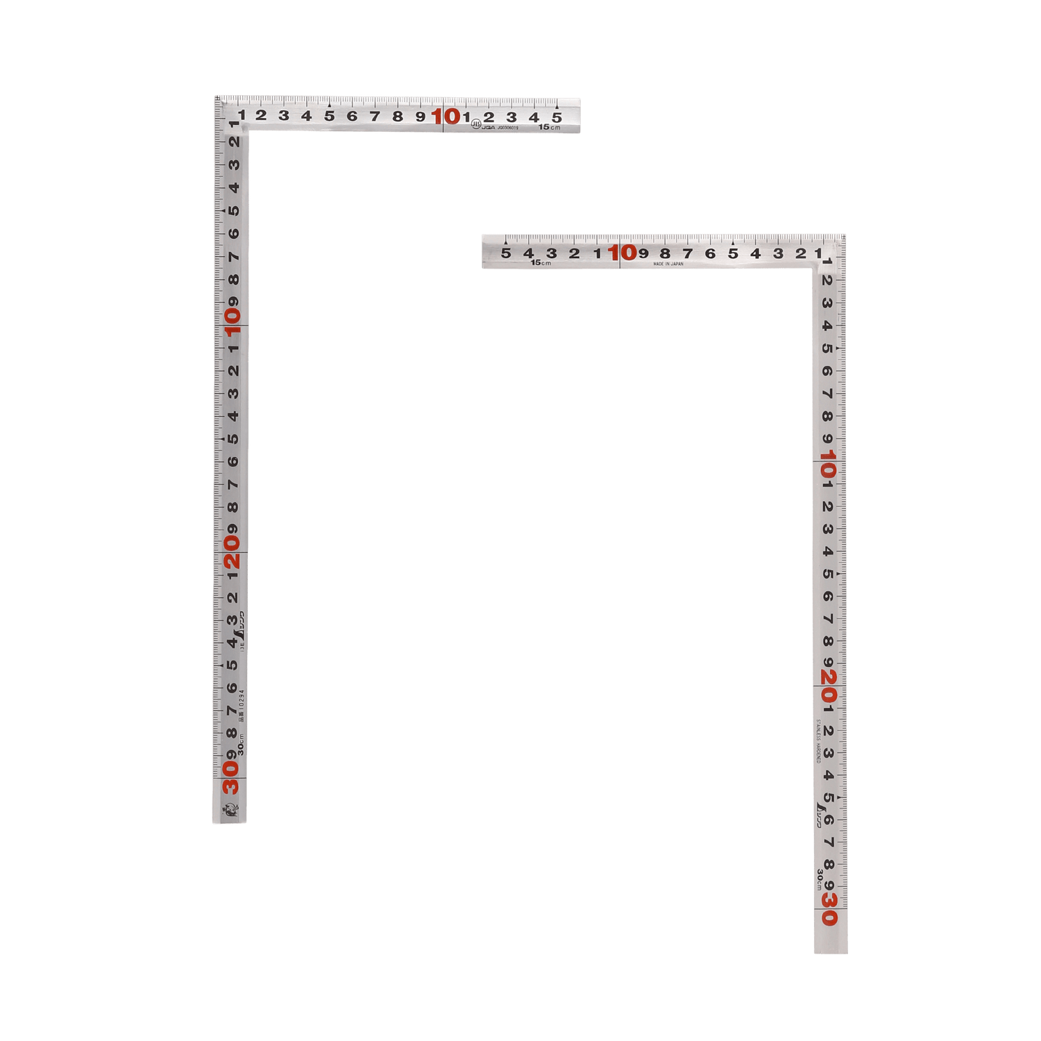Sashigane - 30cm x 15cm - Traditional Profile, Centimetre Markings Only - Japanese Squares - Japanese Tools Australia