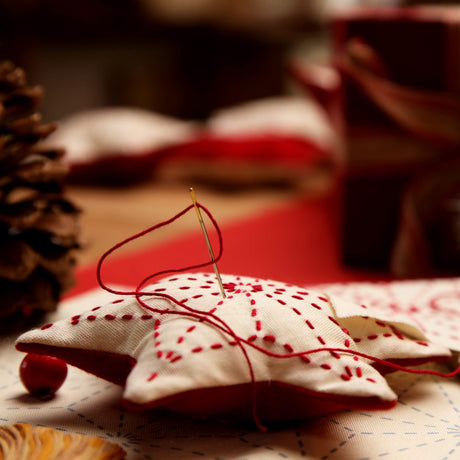 Sashiko Christmas Star Decoration Kit - Textile Tools - Japanese Tools Australia