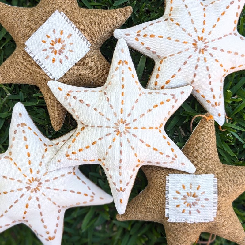 Sashiko Christmas Star Decoration Kit - Textile Tools - Japanese Tools Australia