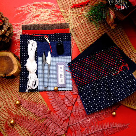 Sashiko Pincushion with Embroidery Snips - Textile Tools - Japanese Tools Australia
