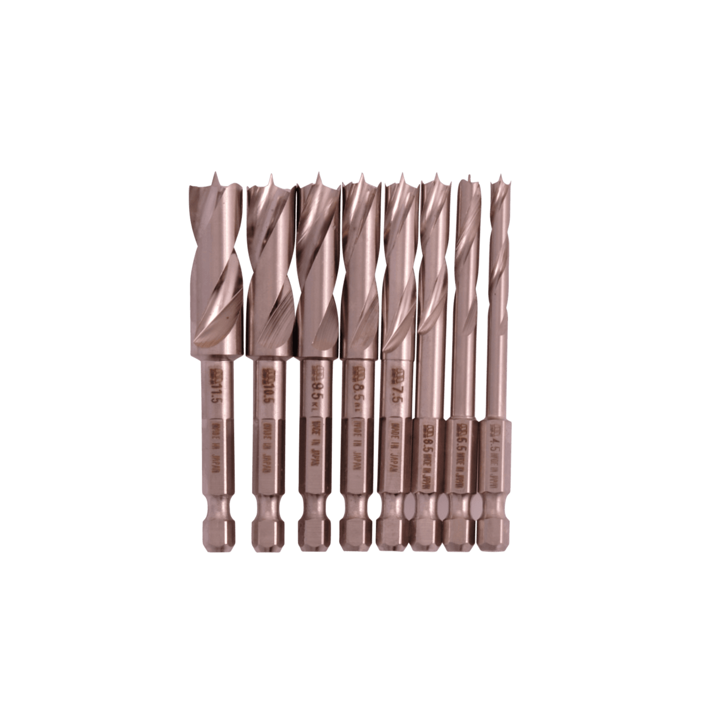 Star-M Super Clean Cut Drill Bits - 8pcs (Half-Sizes Set) - Drill Bits - Japanese Tools Australia