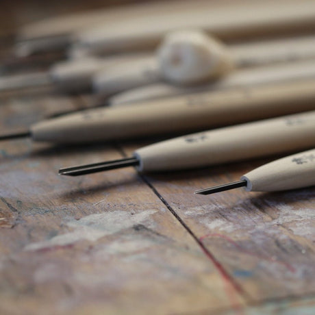 "Tomo" Netsuke Carving Chisels 10 pcs Set - Carving Sets - Japanese Tools Australia