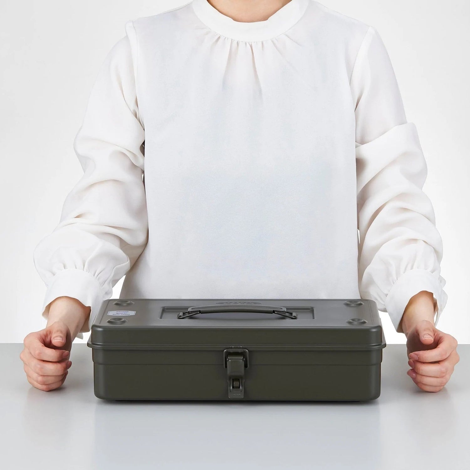 TOYO Trunk Shape Toolbox T-350 MG (Moss green) - Tool Bags Boxes and Rolls - Japanese Tools Australia