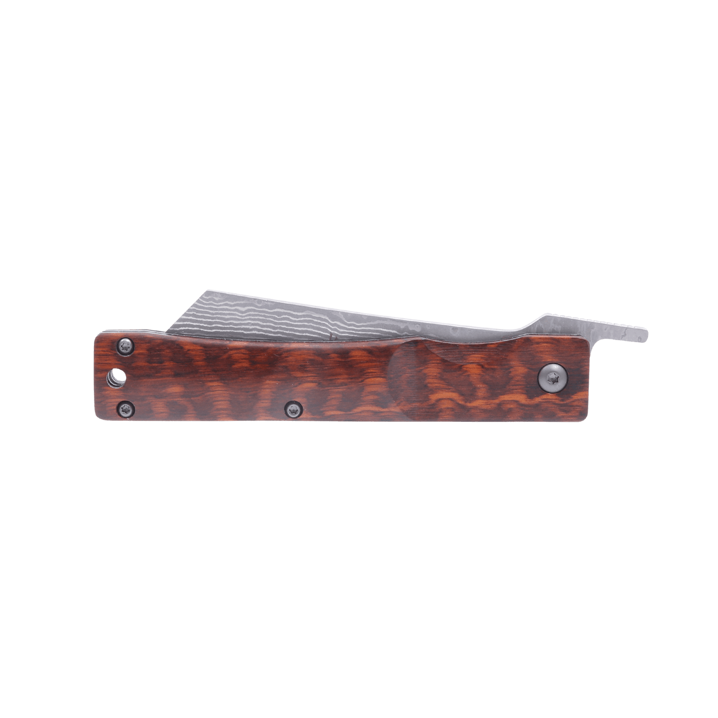 Traditional Japanese Damascus Folding Pocket Knife - Snakewood Handle - Pocket Knives - Japanese Tools Australia